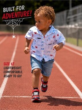 Marvel Spider-Man Toddler Sneakers | Size 6T | Red Black Athletic Shoes